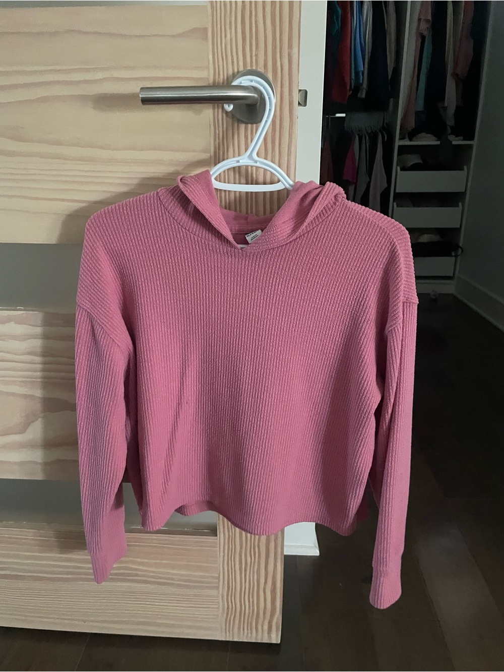 Old navy Waffle-Knit Pink Hoodie Top